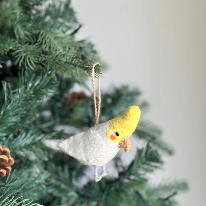 Wool Felt Christmas Ornaments - Cocktails, Cockatiels, Camellias, Sunbirds - ของวางตกแต่ง - ขนแกะ 