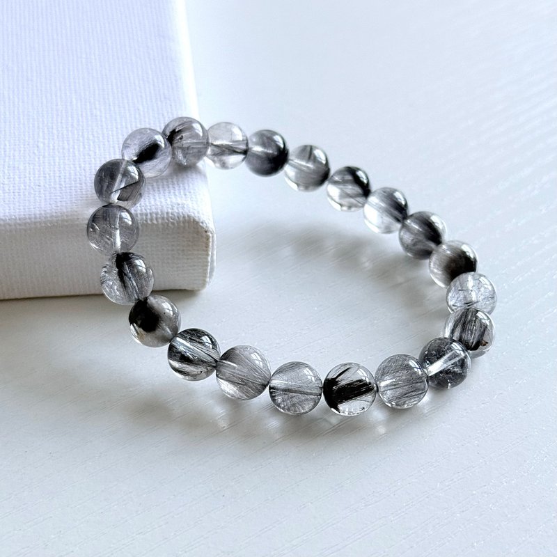 Fine black Silver titanium 9MM - Bracelets - Crystal Black