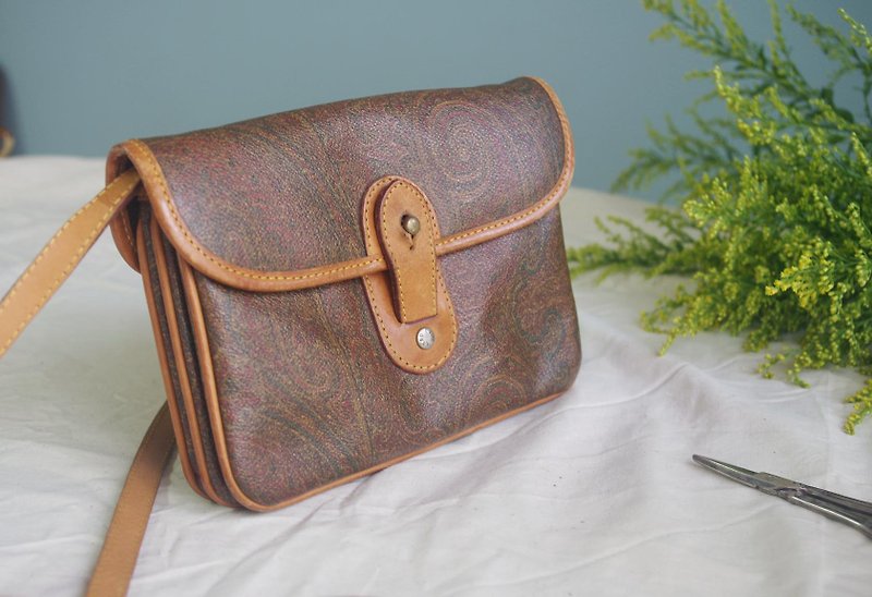 4.5studio-ancient antique bag-ETRO leather amoeba small side envelope bag - Messenger Bags & Sling Bags - Genuine Leather Brown