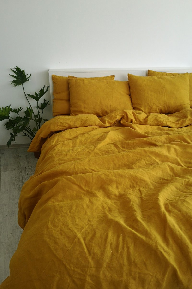 mustard-linen-duvet-cover-softened-linen-comforter-cover-quilt