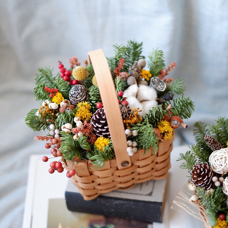 To be continued | Colorful color dry flower basket flower Christmas exchange gift spot - Dried Flowers & Bouquets - Plants & Flowers 