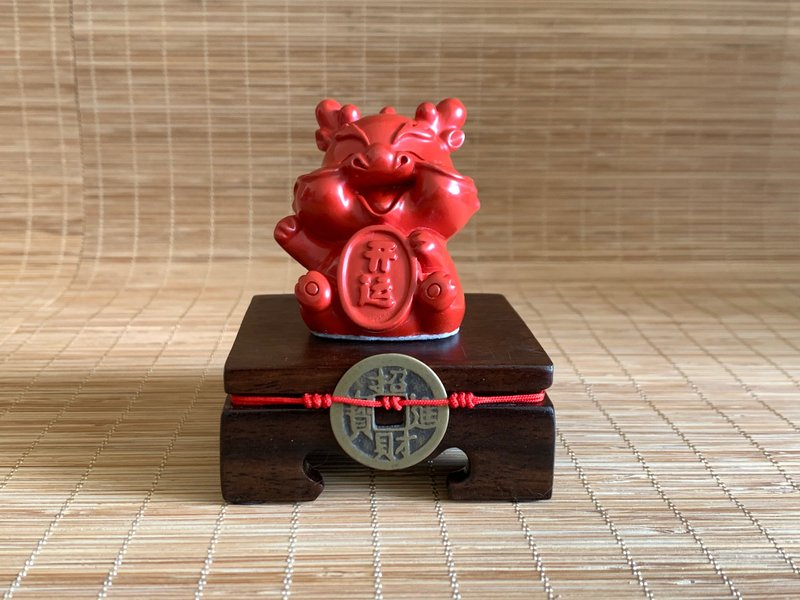 天然硃砂小擺件 開運龍 開運小物 帝王砂 贈底座 - 擺飾/家飾品 - 石頭 紅色