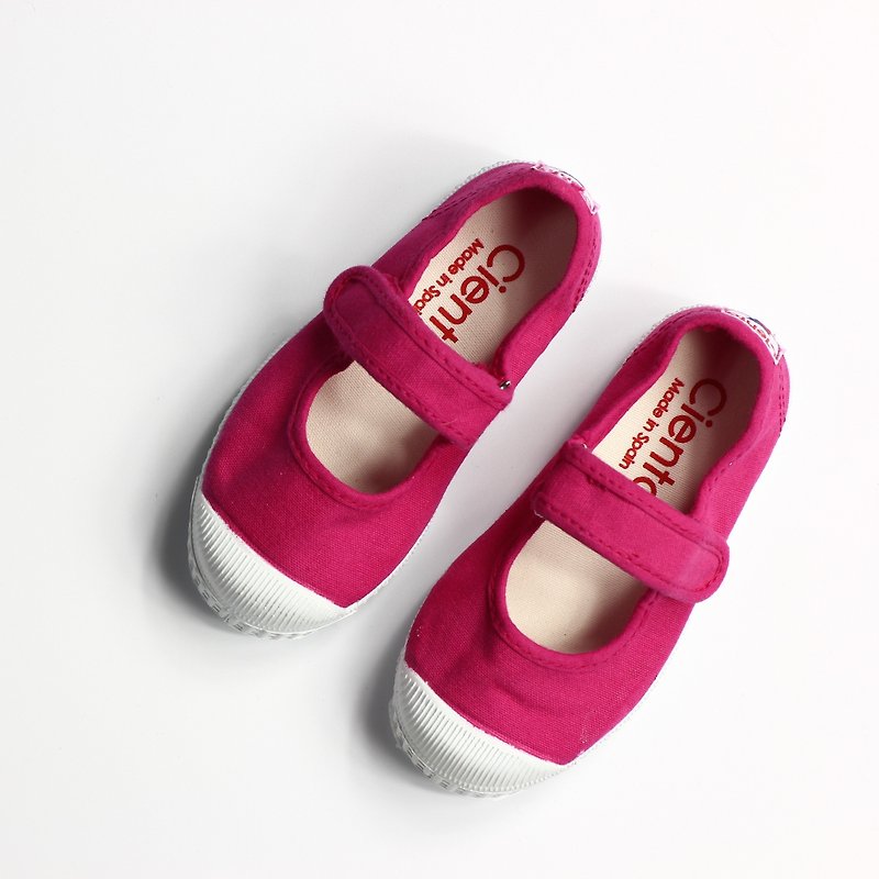 西班牙帆布鞋 CIENTA 76997 88  桃紅色 經典布料 童鞋 瑪莉珍 - 童裝鞋 - 棉．麻 紅色