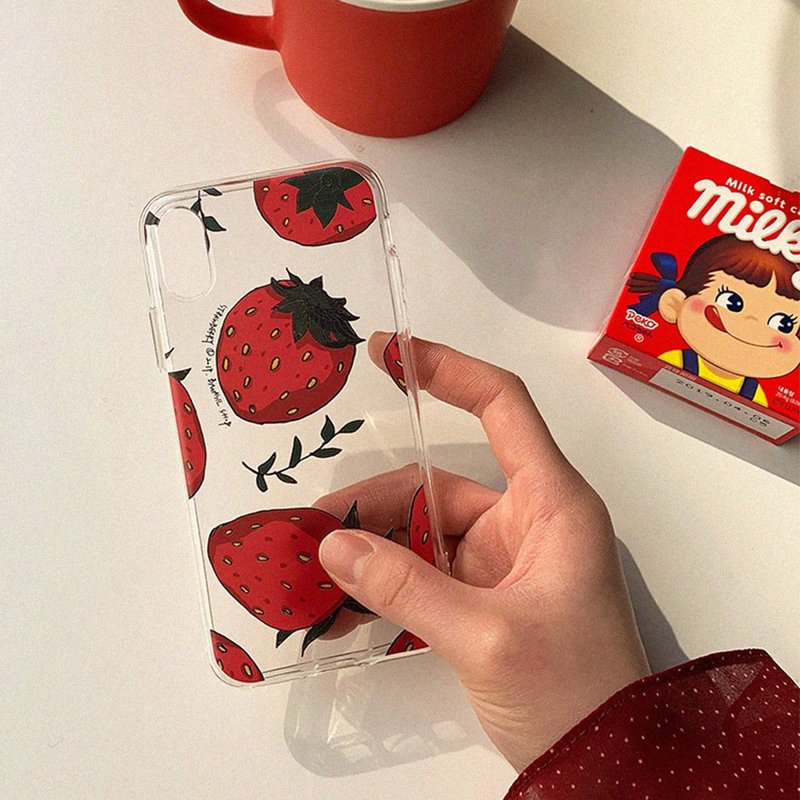 Strawberry Big_Jelly Hard Phone Case_MagSafe - 手機殼/手機套 - 其他材質 紅色