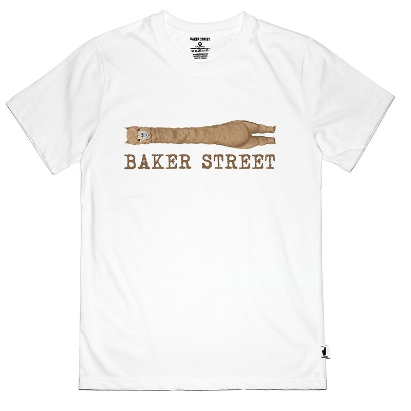 British Fashion Brand -Baker Street- Alpaca with Long Neck Printed T-shirt - เสื้อยืดผู้ชาย - ผ้าฝ้าย/ผ้าลินิน 