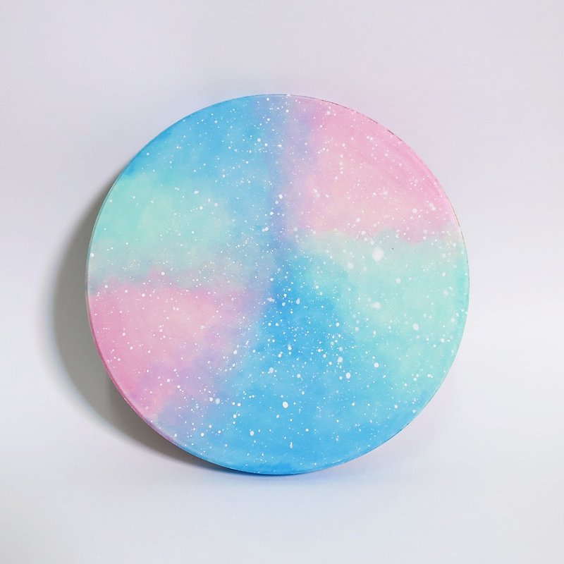 Starry sky hand-painted coaster / pastel - Coasters - Pottery Multicolor
