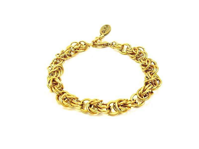 [UNA- excellent Na] handmade wild _Ⓕ basic shape models copper brass chain bracelet - Bracelets - Other Metals Gold