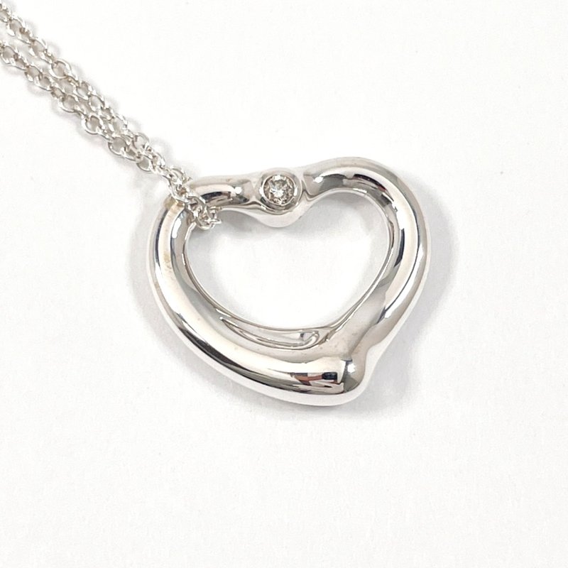 【日本直送 中古美品】ティファニー TIFFANY&Co. ネックレス オープンハート エルサペレッティ シルバー925/ダイヤモンド 新品仕上げ済み - 項鍊 - 純銀 銀色