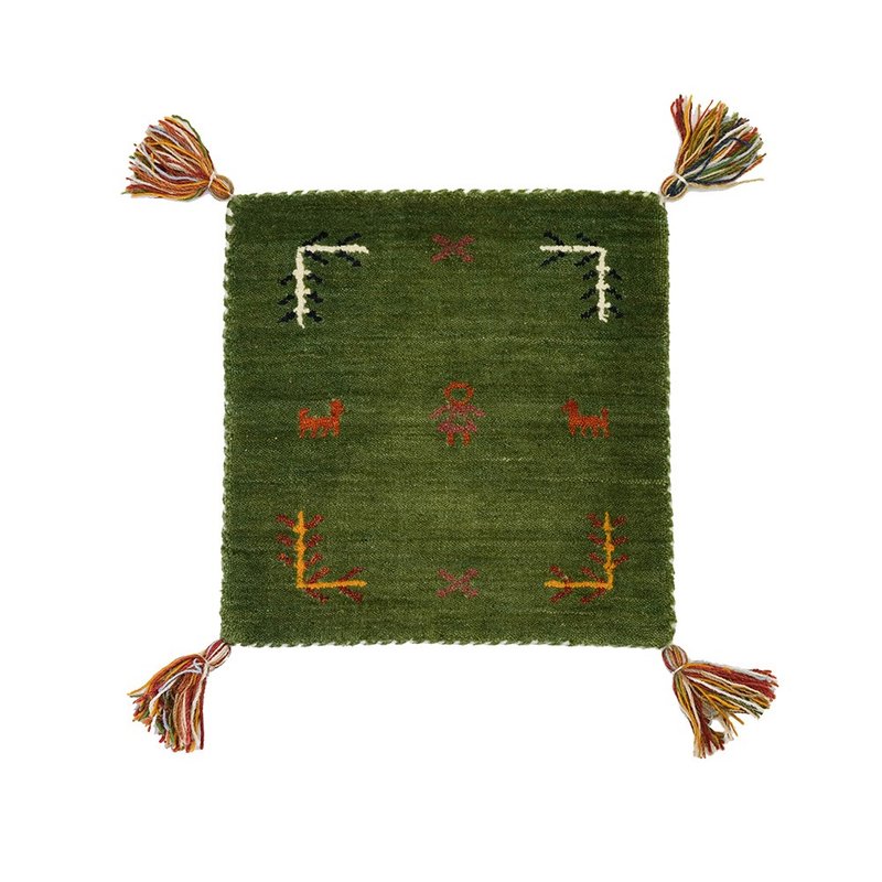 tribal symbol mats_green 彩色復古系列印度手工小毯 - 地墊/地毯 - 羊毛 綠色