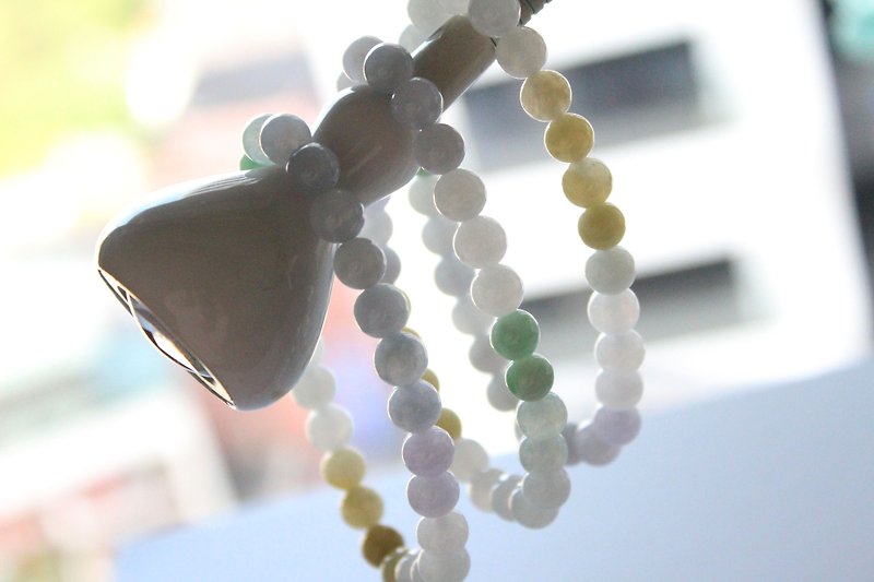 Journal-Pure natural A goods jade ice colorful macarons color natural jade bracelets - Bracelets - Gemstone 