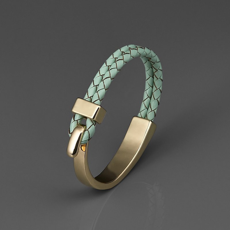 Buckle clasp leather bracelet - Bracelets - Other Metals Gold