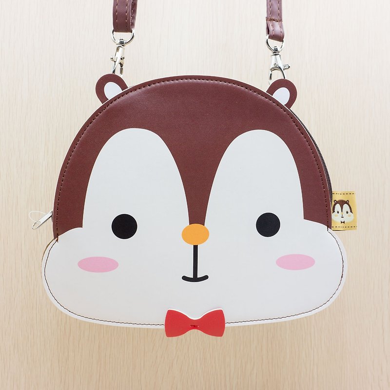 Cute squirrel Squly Head PU Leather Shoulder Bag - G009SQB - Messenger Bags & Sling Bags - Polyester Brown