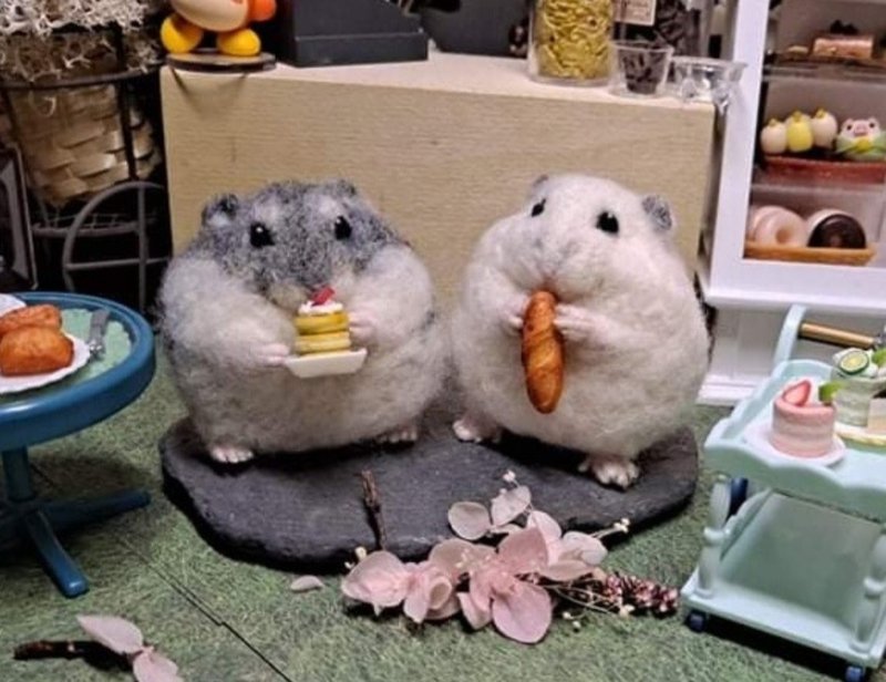 Realistic Hamster Wool Felt*Produced by My Garden* - หมอน - ขนแกะ ขาว