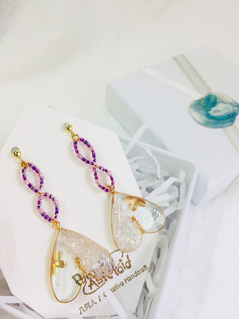 Hello Color Series-Crystal Heart Earrings\Earrings - Earrings & Clip-ons - Resin 