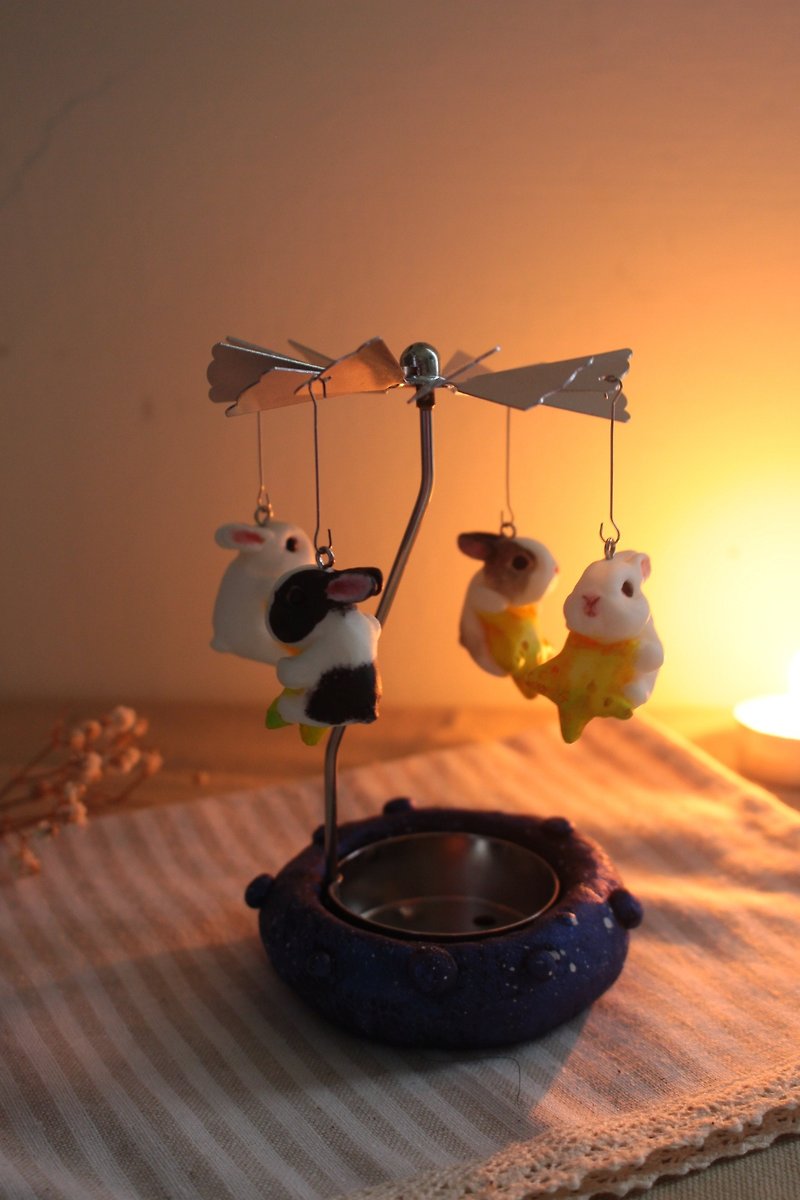 Rotating candle holder~starfish rabbit~gift~display~ - Stuffed Dolls & Figurines - Resin Multicolor