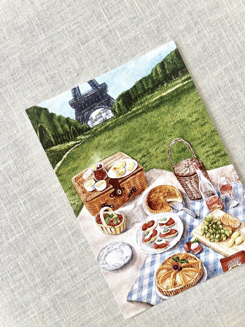 (GRIT) One wonderful day in France postcard - 卡片/明信片 - 紙 