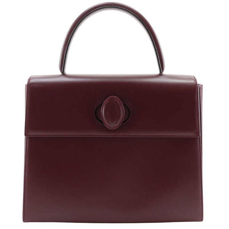 【日本直送】カルティエ CARTIER マストライン ハンドバッグ ワンハンドル レザー ボルドー レディース【中古】 - 手提包/手提袋 - 真皮 紅色