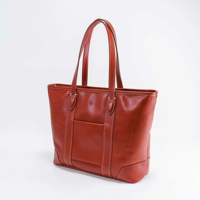 Kagen JIN 7L leather tote bag red - กระเป๋าถือ - หนังแท้ สีแดง