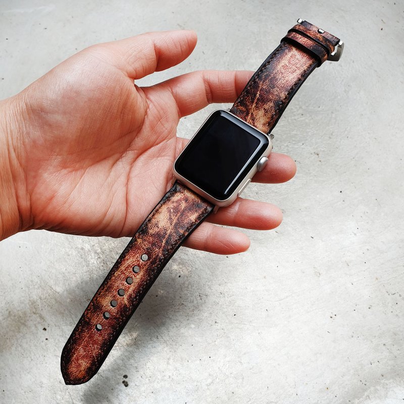 Vintage Apple Watch Band手工系列5系列4系列3系列2系列1 - 錶帶 - 真皮 咖啡色