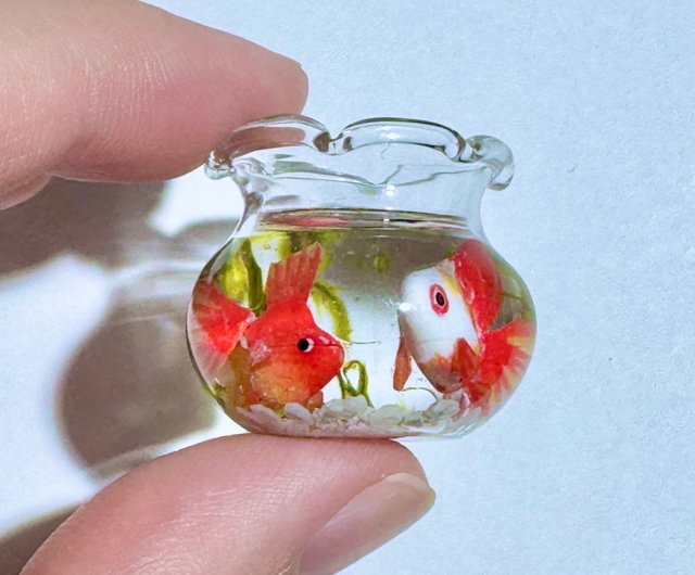 受注制作 硝子の金魚鉢で泳ぐ金魚 - ショップ 池波屋｜日本の