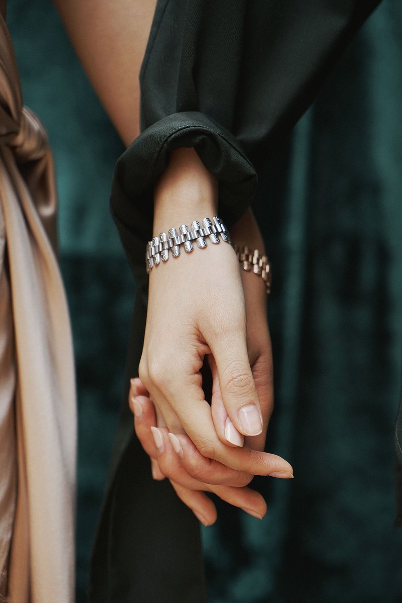 Elenaor 系列 錶鏈手鏈 銀鈀金 - 手鍊/手環 - 銅/黃銅 銀色