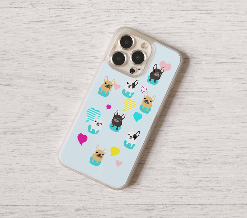 免費加名訂製 鬥牛犬 全包手機殼 iPhone 15 16 Pro Max 13 plus - 手機殼/手機套 - 塑膠 多色