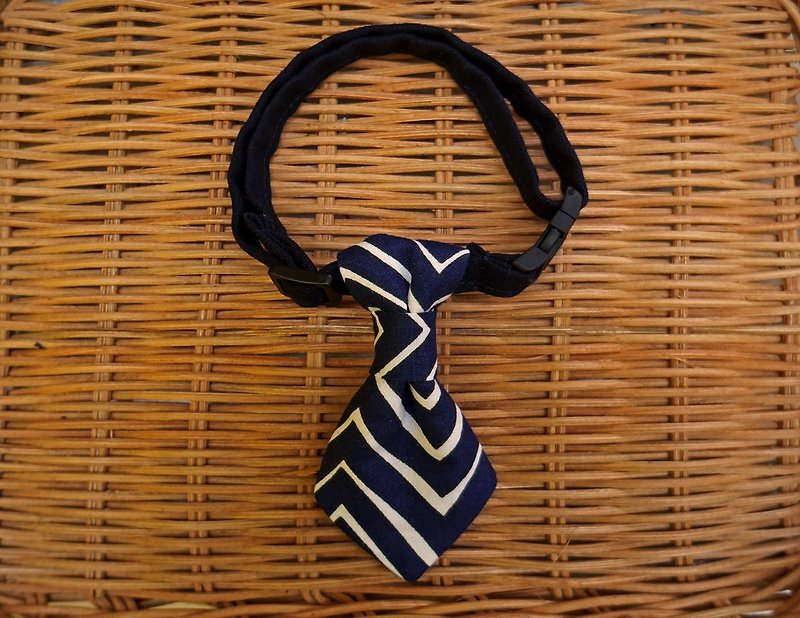 [Miya ko.] Handmade cloth grocery cats and dogs tie / tweeted / bow / tie / geometry / stripes / Gentleman / pet collars - ปลอกคอ - วัสดุอื่นๆ 