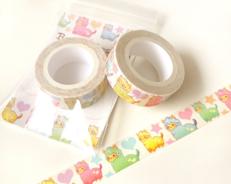 Alpaca Washi Tape. Planner Decoration. Kawaii Washi Tape. Cute Washi Tape. - Washi Tape - Paper Multicolor