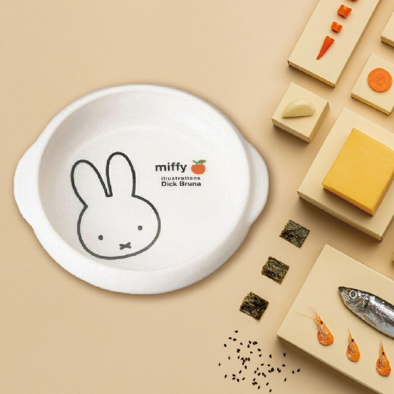 [MIFFYx Japan Kinsho Pottery] Apple Miffy double-ear scoop bowl double-ear bowl ceramic bowl - ถ้วยชาม - ดินเผา 