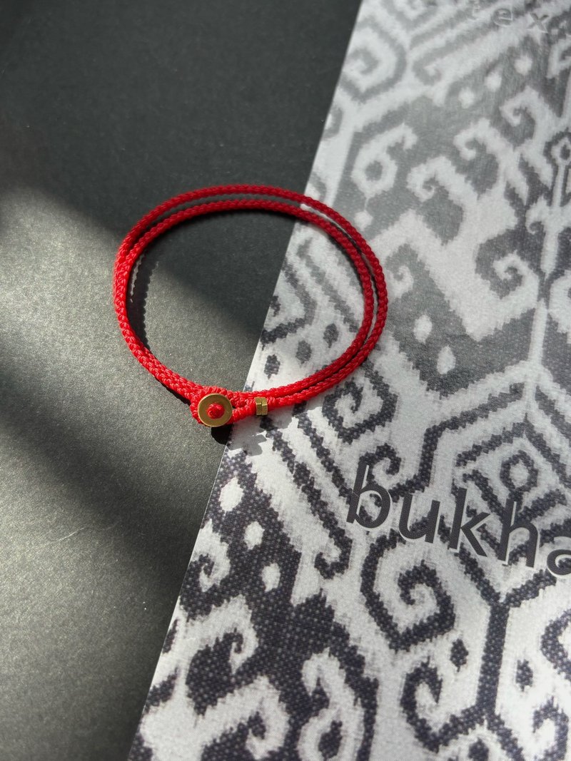 本命年新品 LUCKY RED金屬銅元素紅色手工編織雙層手繩 節日禮物 - 手鍊/手環 - 其他材質 紅色