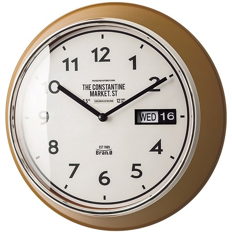 Veryan- day / date styling clock (yellowish brown) - Clocks - Plastic Yellow