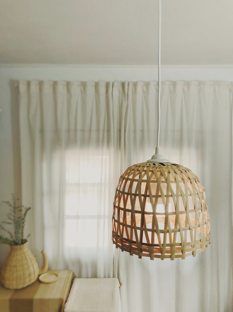 shed | bamboo lampshade | wicker lampshade | woven pendant light - Lighting - Bamboo Khaki