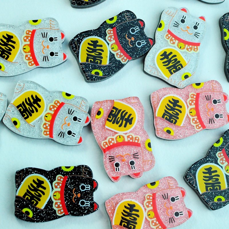 Lucky meow << stationery small material. Magnet >> - Magnets - Acrylic 