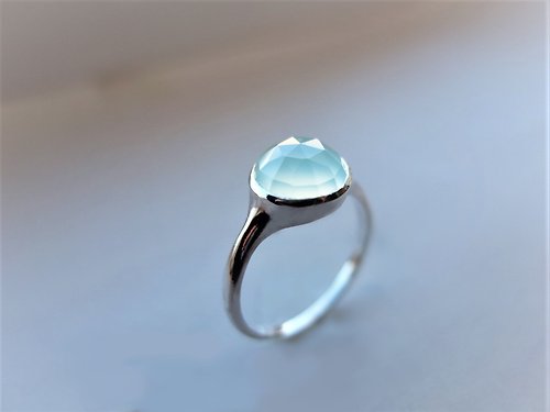 esprime-le-idee シーブルーカルセドニーgem sweets silver ring