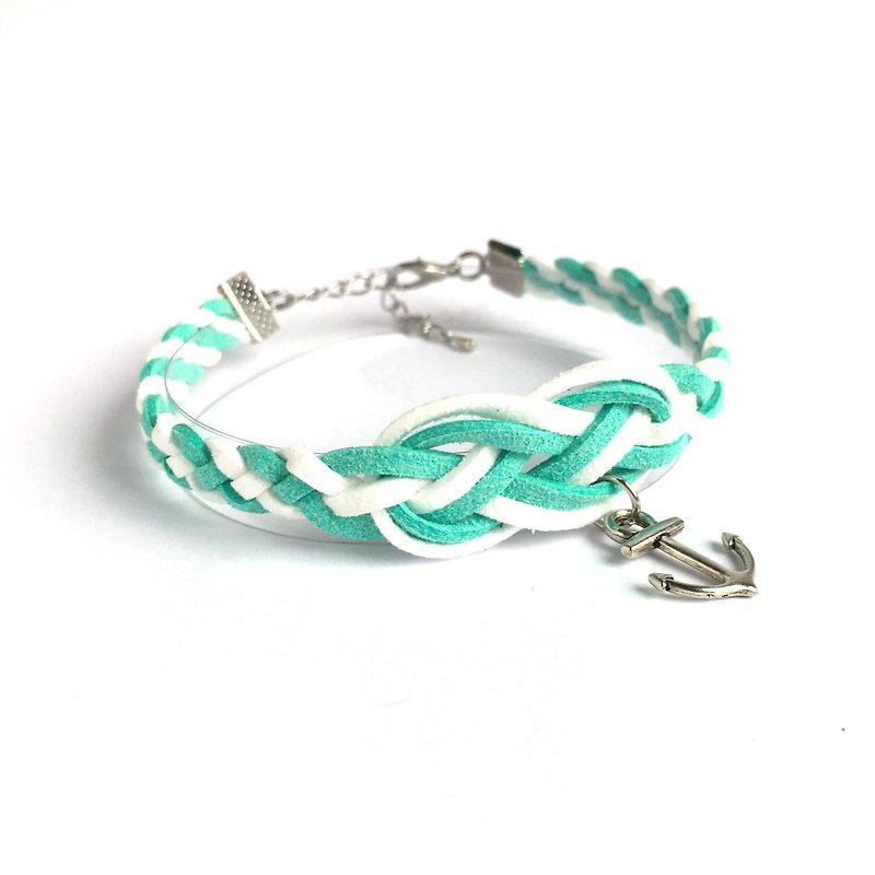 Handmade Braided Sailor Knot Bracelets - fresh mint limited  - สร้อยข้อมือ - วัสดุอื่นๆ สีเขียว