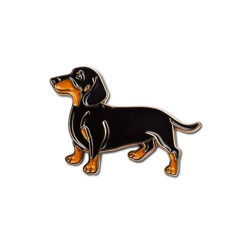 Enamel Pin Dachshund - 徽章/別針 - 琺瑯 黑色