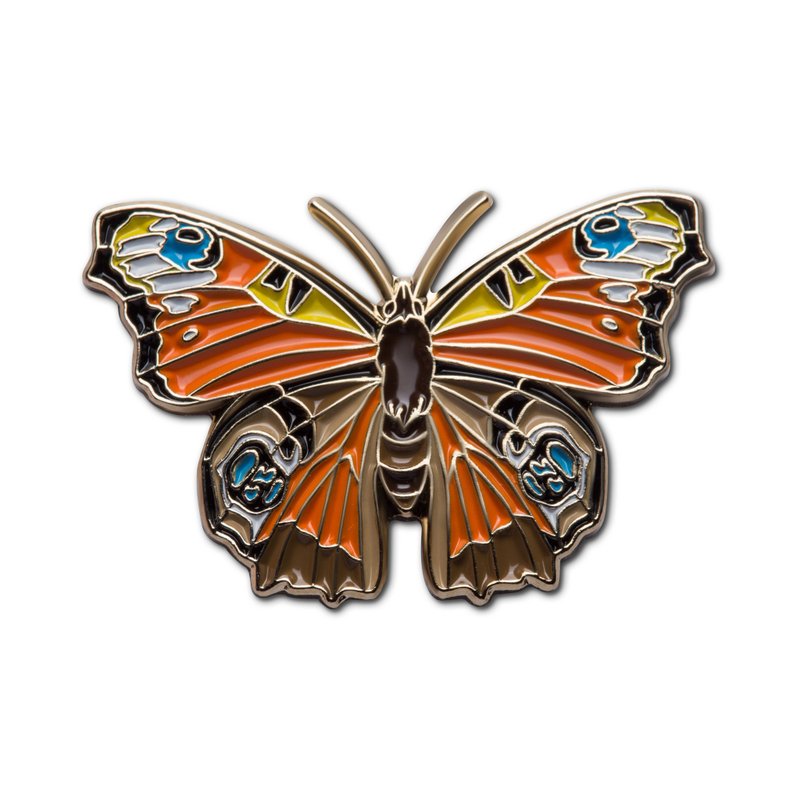 Enamel Pin Orange Butterfly - 徽章/別針 - 琺瑯 橘色