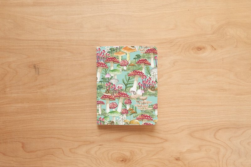 小さなノート、森のキノコのパターン - ノート・手帳 - 紙 グリーン