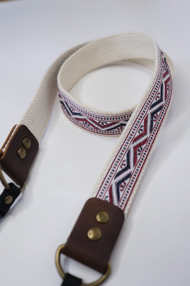 The camera strap features both a native style pattern and a Bohemian touch - Cameras - Cotton & Hemp 