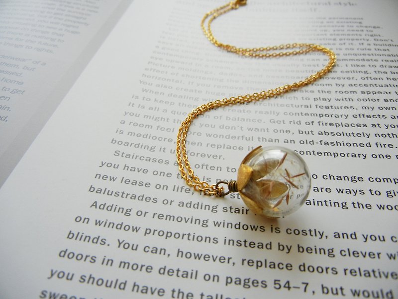 *coucoubird*Dandelion Glass Flower Necklace - Necklaces - Glass Gold