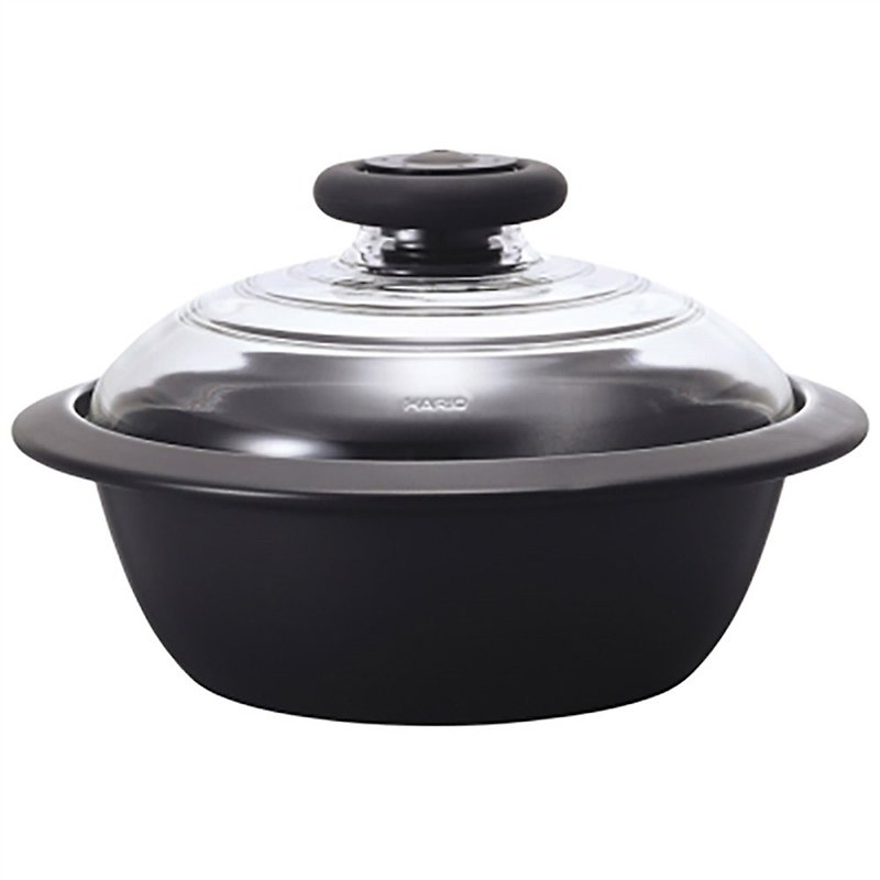 HARIO IH Induction Cooker Earth Pot Classic Black 2000ml / MNI-225B - Pots & Pans - Pottery Black