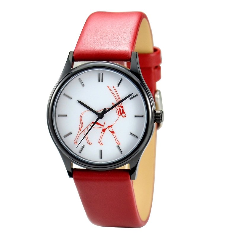 Oryx Graphic Watch Black Case - Unisex - Free Shipping Worldwide - นาฬิกาผู้ชาย - สแตนเลส สีแดง
