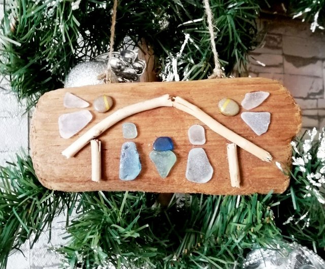 ＊幻想的なクリスマス＊シーグラスアート 幻想的なクリスマス.おやこうさちゃん＊シーグラスアート