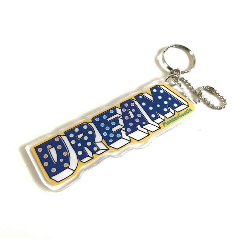 [Recommended 100 yuan exchange gift] little dreams acrylic key ring yellow with simple packaging - Keychains - Acrylic Blue