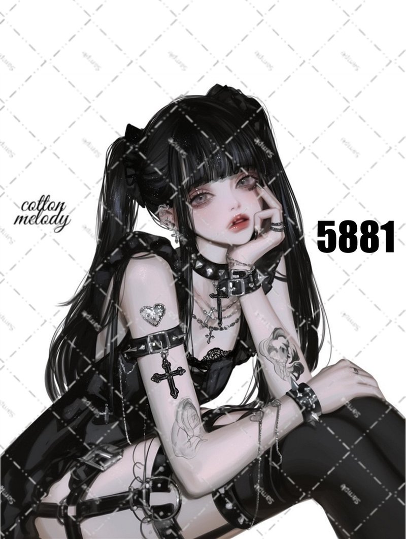 original sticker no.5881 人物ステッカー オリジナルステッカー 人物ステッカー 女の子ステッカー オリジナル人物ステッカー - 貼紙 - 紙 