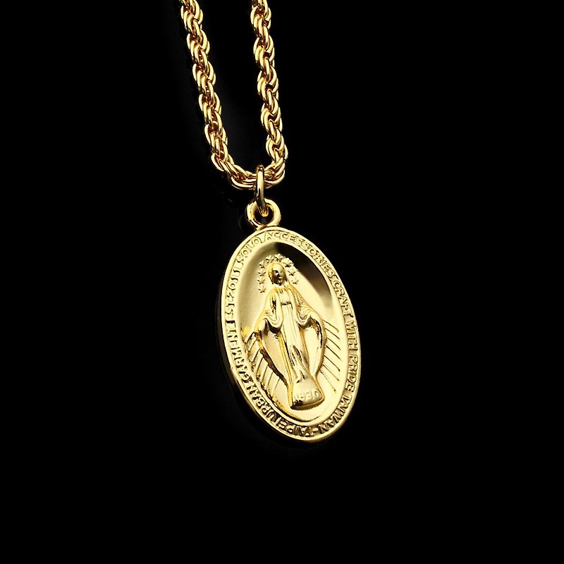 Catholic Virgin necklace - สร้อยคอ - โลหะ สีทอง