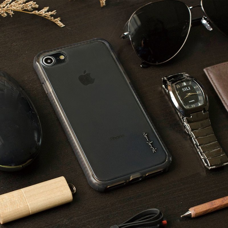 iPhone 8 Plus / 7 Plus (5.5 inches) Super anti-drop shock-absorbing air pressure protective case cobalt black - เคส/ซองมือถือ - พลาสติก สีดำ