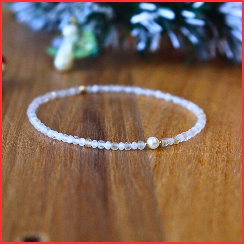 Bracelet Moonstone Citrine Pearl - Care - - สร้อยข้อมือ - เครื่องเพชรพลอย สีเหลือง