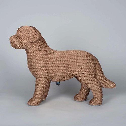 荷蘭Lord Lou頂級寵物傢俱 貓狗大戰-小狗狗造型貓抓塔(棕色) 約66x16x50cm 限量