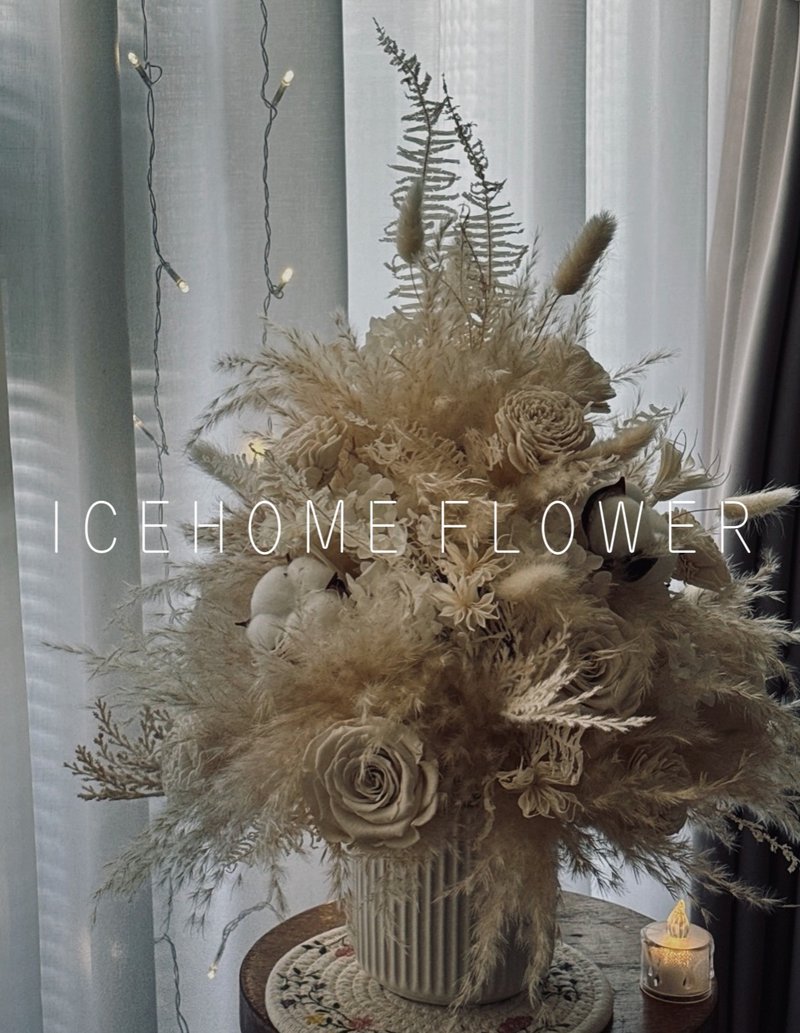 白色嘻皮風格永生聖誕樹 - 乾燥花/永生花 - 植物．花 白色